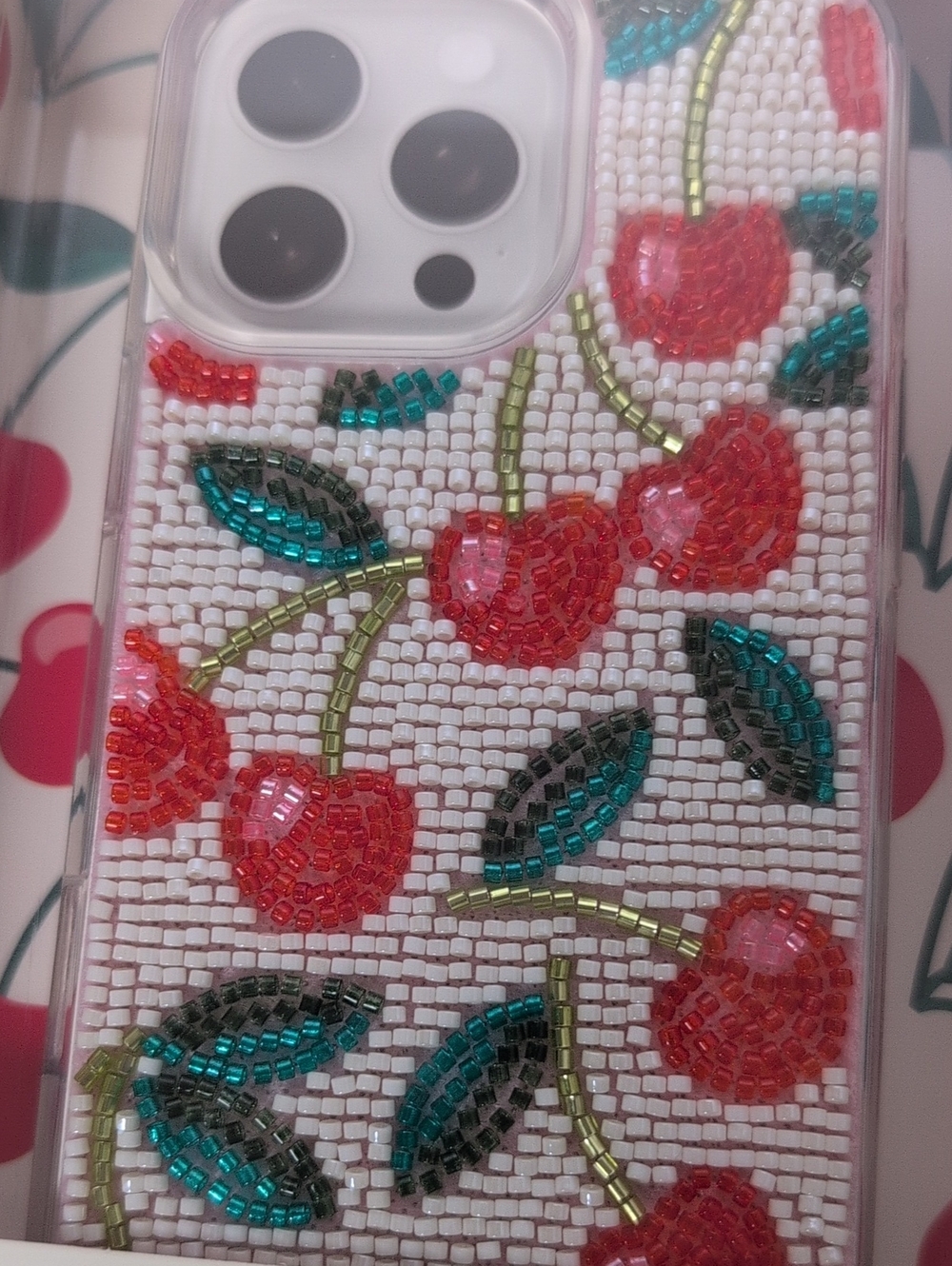 MVMT Beaded Limited Edition Cherries iPhone 16 Pro Max Phone Case - Picture 3 of 6